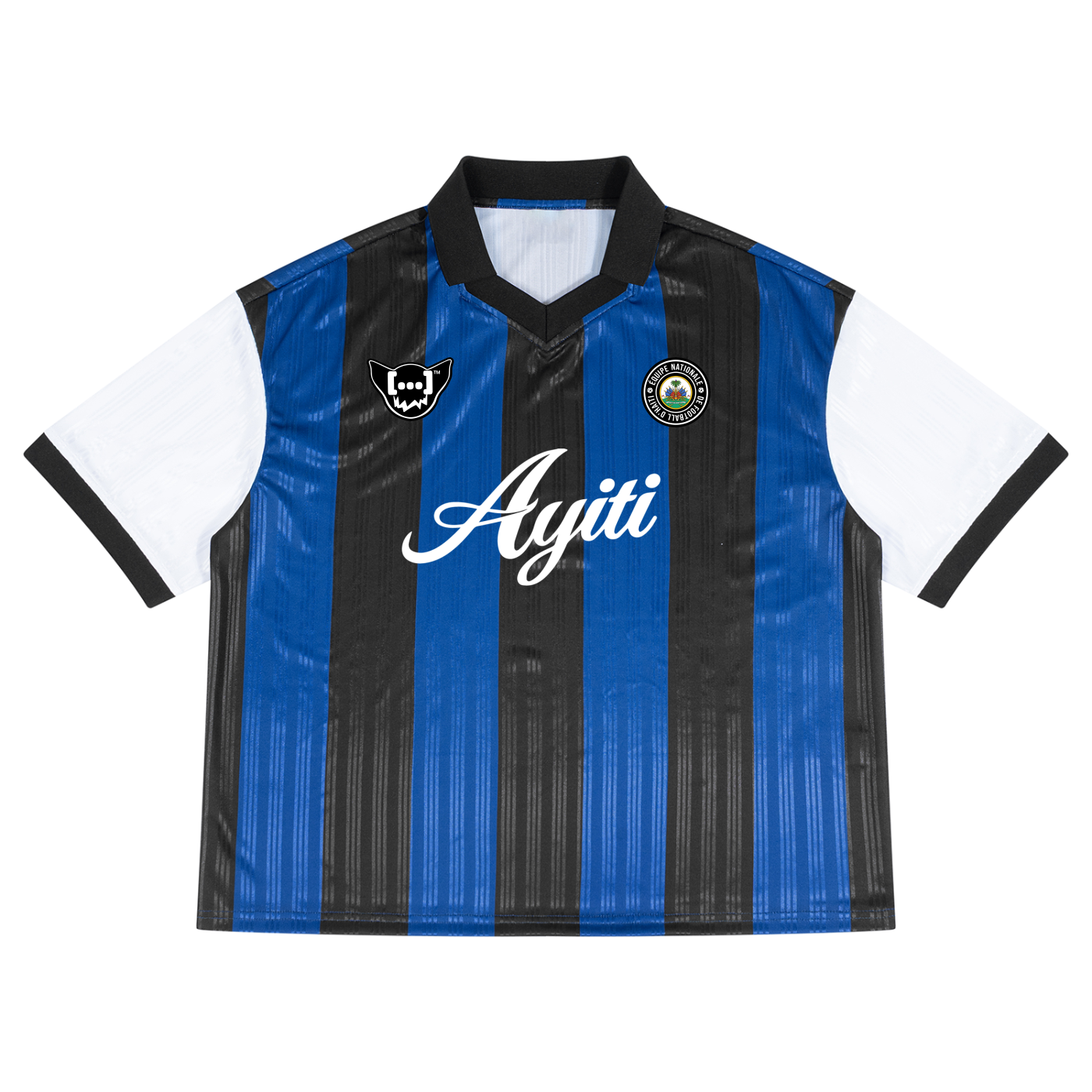 Ayiti Boxy Striped Collared Football Jersey